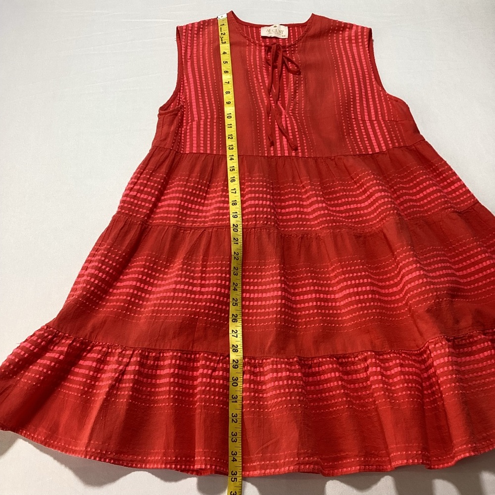 Woman’s Red Sleeveless Tiered Mini Dress - Picture 7 of 10